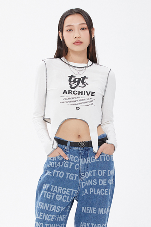 TARGETTO(ターゲット) FRONT TIE LONG SLEEVE_WHITE