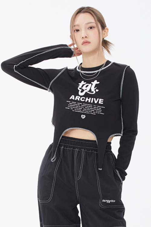 TARGETTO(ターゲット) FRONT TIE LONG SLEEVE_BLACK