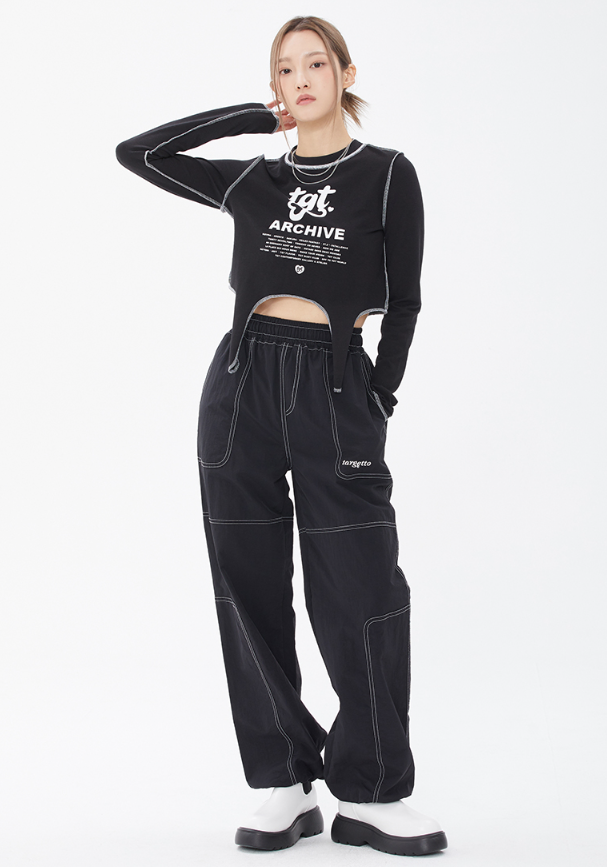 TARGETTO(ターゲット) FRONT TIE LONG SLEEVE_BLACK