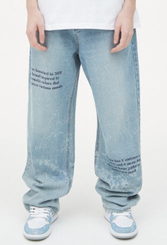 オーワイ(OY)  PAINT WASHED PANTS-BLUE