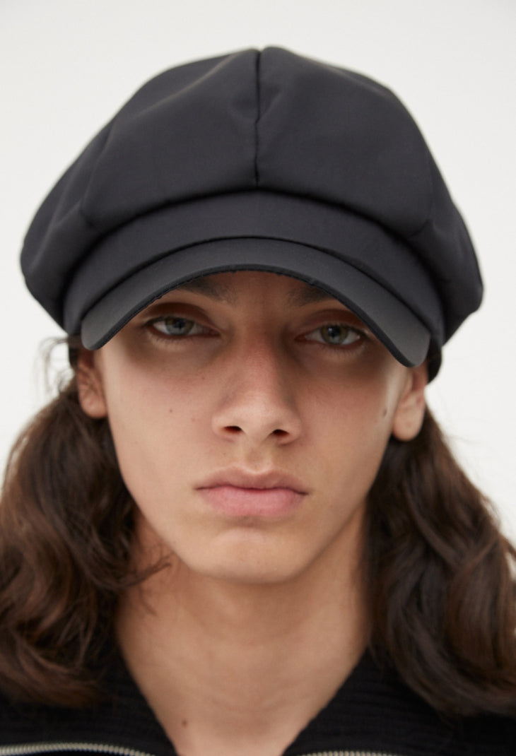 オーワイ(OY) NYLON NEWSBOY CAP-BLACK