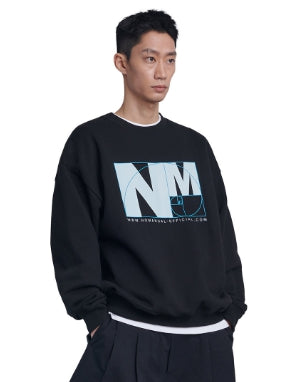 NOMANUAL(ノーマニュアル) GOLDEN RATIO SWEATSHIRT - BLACK