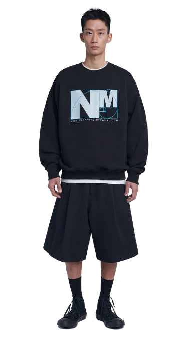 NOMANUAL(ノーマニュアル) GOLDEN RATIO SWEATSHIRT - BLACK