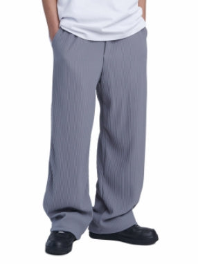 NOMANUAL(ノーマニュアル) BLOCKED LINE PANTS - GRAY