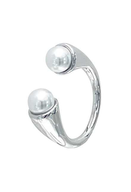 BLACKPURPLE (ブラックパープル)  Luna Pearl Open Ring_Silver