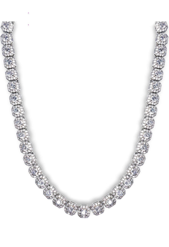 BLACKPURPLE (ブラックパープル) BLACKLABEL Octa Square Cubic Necklace S