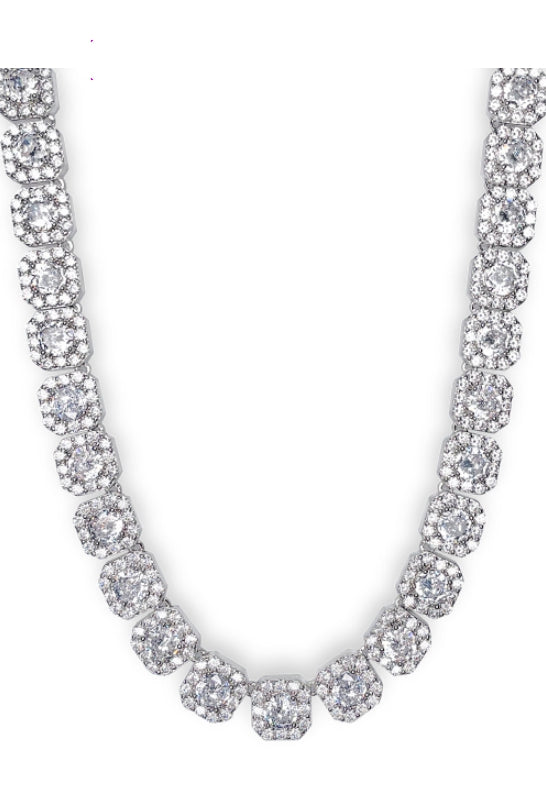 BLACKPURPLE (ブラックパープル) BLACKLABEL Octa Square Cubic Necklace M