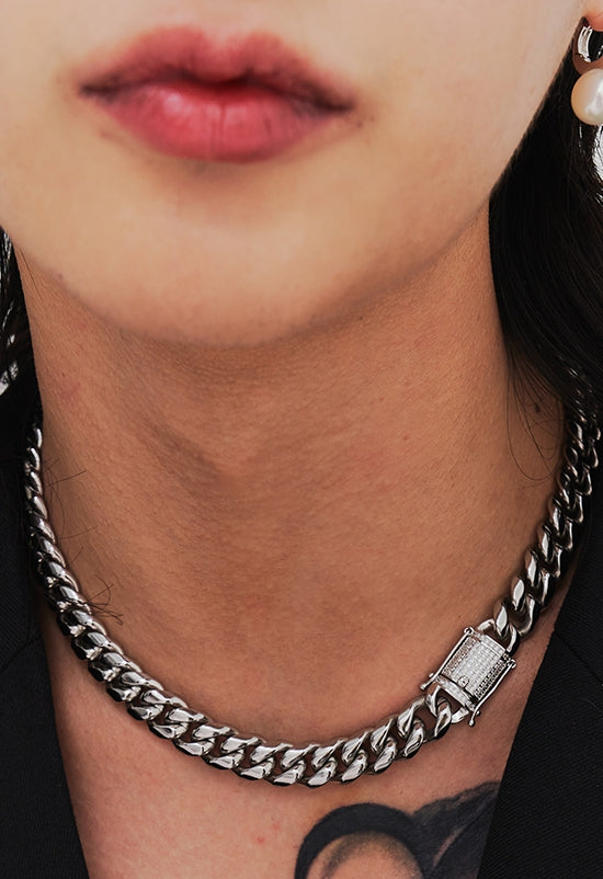 BLACKPURPLE (ブラックパープル) Surgical Rockstone Link Chain Necklace_Silver