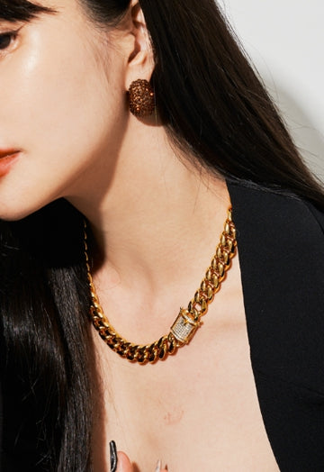 BLACKPURPLE (ブラックパープル) Surgical Rockstone Link Chain Necklace_Gold