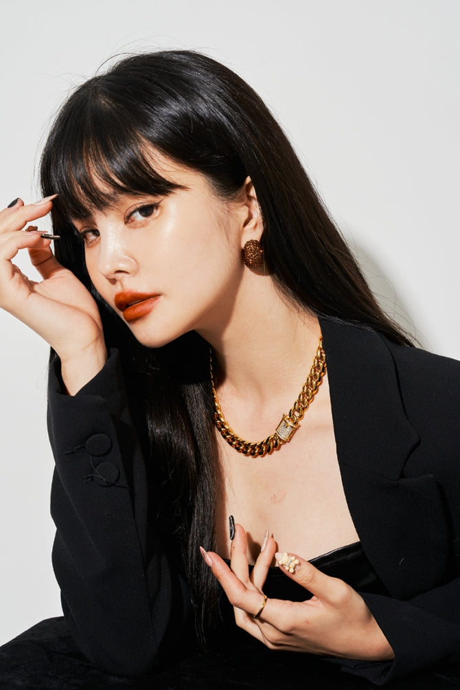 BLACKPURPLE (ブラックパープル) Surgical Rockstone Link Chain Necklace_Gold