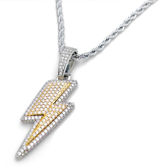 BLACKPURPLE (ブラックパープル) two-tone lightning necklace silver