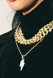 BLACKPURPLE (ブラックパープル) two-tone lightning necklace gold