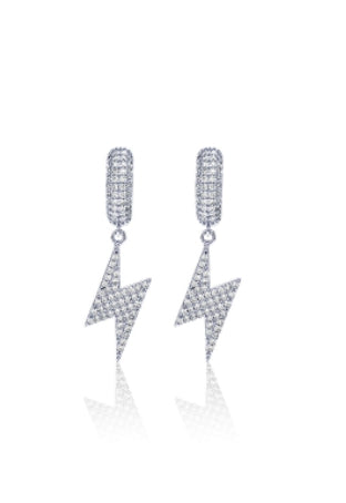 BLACKPURPLE (ブラックパープル) two-tone lightning earring silver