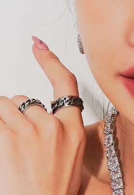 BLACKPURPLE (ブラックパープル) Surgical Center Chain Rolling Ring