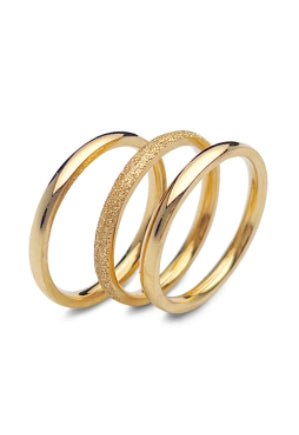 BLACKPURPLE (ブラックパープル) Surgical Sanding Layered Ring 3SET