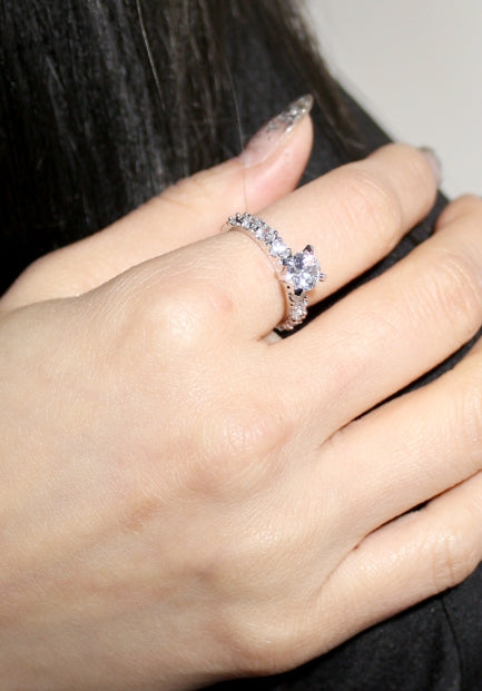 BLACKPURPLE (ブラックパープル) Princess Solitaire half tennis ring