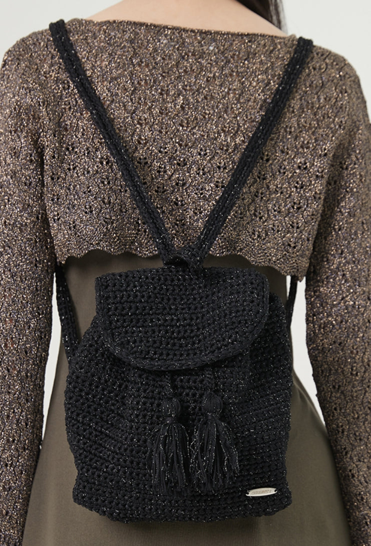 curetty (キュリティー)  C METALLIC KNIT BACKPACK_BLACK