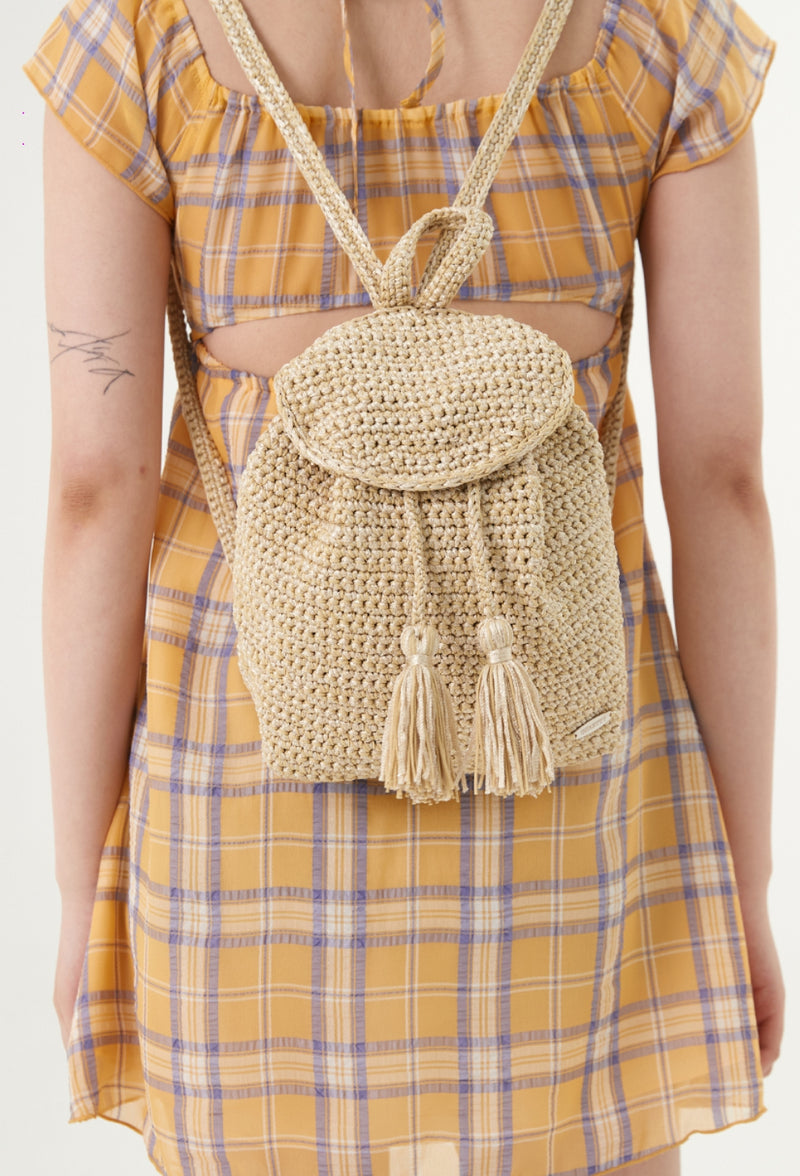 curetty (キュリティー) C METALLIC KNIT BACKPACK_BEIGE