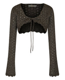 curetty (キュリティー)  C METALLIC CROCHET KNIT BOLERO_BLACK