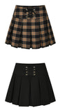 curetty (キュリティー) C CORSET CHECKED PLEATS SKIRT_BEIGE