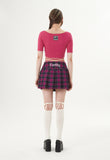 curetty (キュリティー) C CORSET CHECKED PLEATS SKIRT_PURPLE