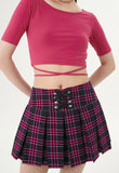 curetty (キュリティー) C CORSET CHECKED PLEATS SKIRT_PURPLE