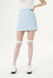 curetty (キュリティー) C LOGO TWEED MINI SKIRT_SKY BLUE