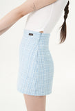 curetty (キュリティー) C LOGO TWEED MINI SKIRT_SKY BLUE