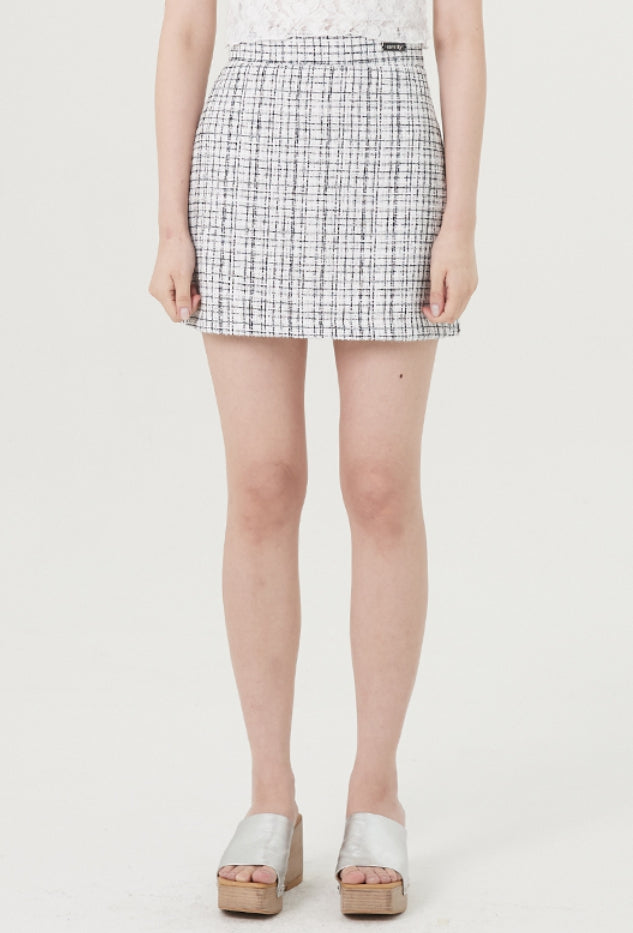 curetty (キュリティー) C LOGO TWEED MINI SKIRT_WHITE