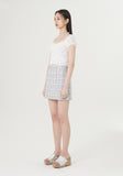 curetty (キュリティー) C LOGO TWEED MINI SKIRT_WHITE