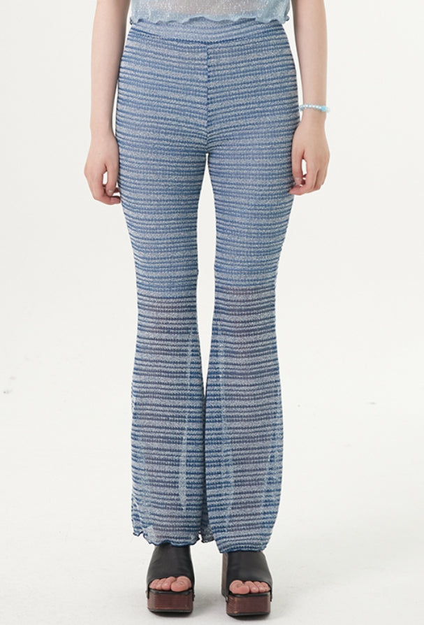 curetty (キュリティー) C STRIPE SEE-THROUGH PANTS_BLUE