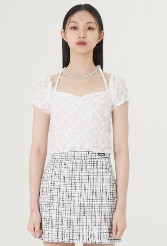 curetty (キュリティー) C LACE HALTER TOP_WHITE