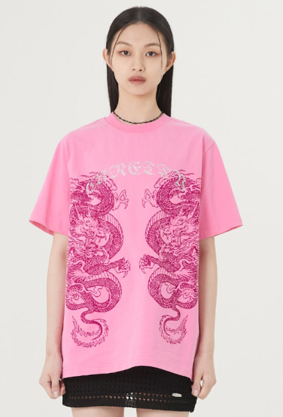 curetty (キュリティー) C DRAGON OVERSIZED T-SHIRT_PINK
