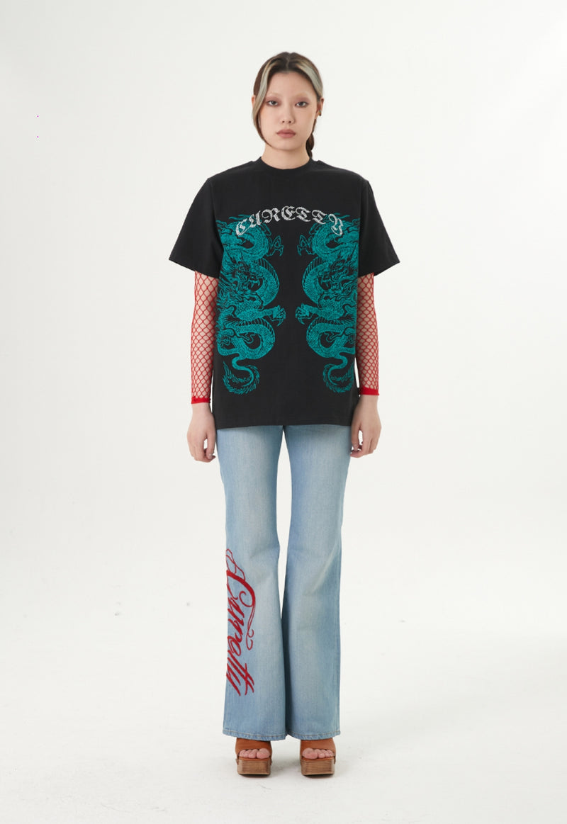 curetty (キュリティー) C DRAGON OVERSIZED T-SHIRT_BLACK