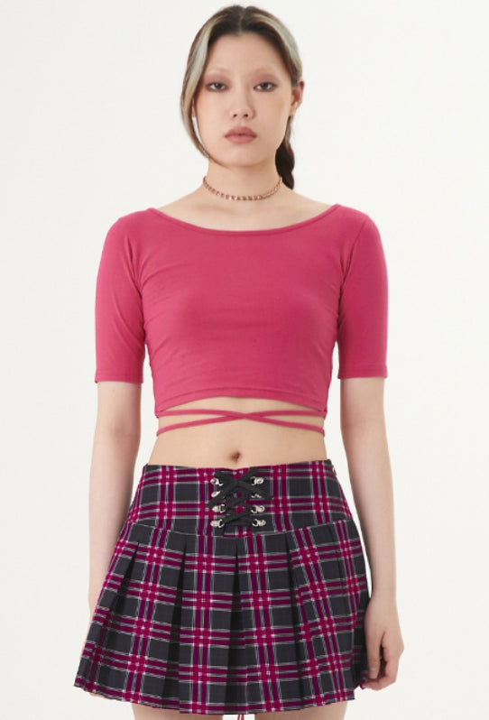 curetty (キュリティー) C STRING POINT HALF T-SHIRT_PINK