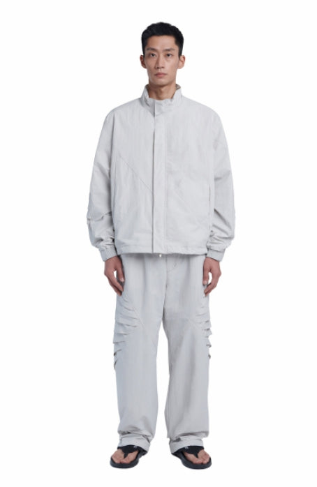 NOMANUAL(ノーマニュアル) T.A NYLON TRACK JACKET - LIGHT GRAY