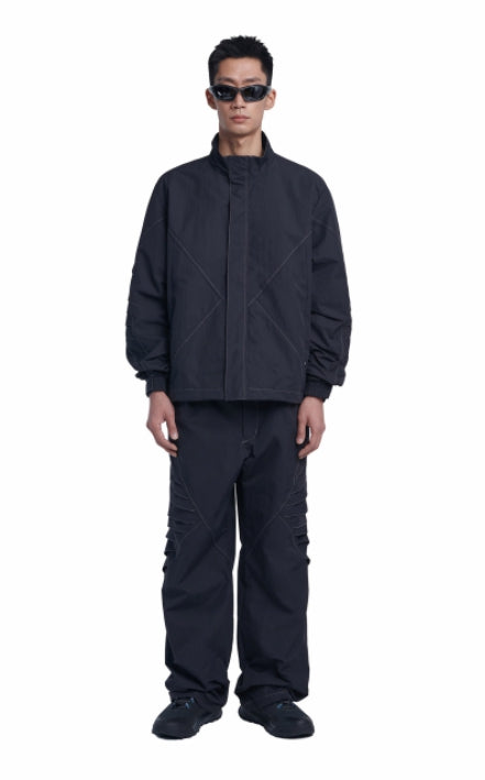 NOMANUAL(ノーマニュアル) T.A NYLON TRACK PANTS - BLACK
