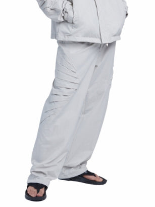NOMANUAL(ノーマニュアル) T.A NYLON TRACK PANTS - LIGHT GRAY
