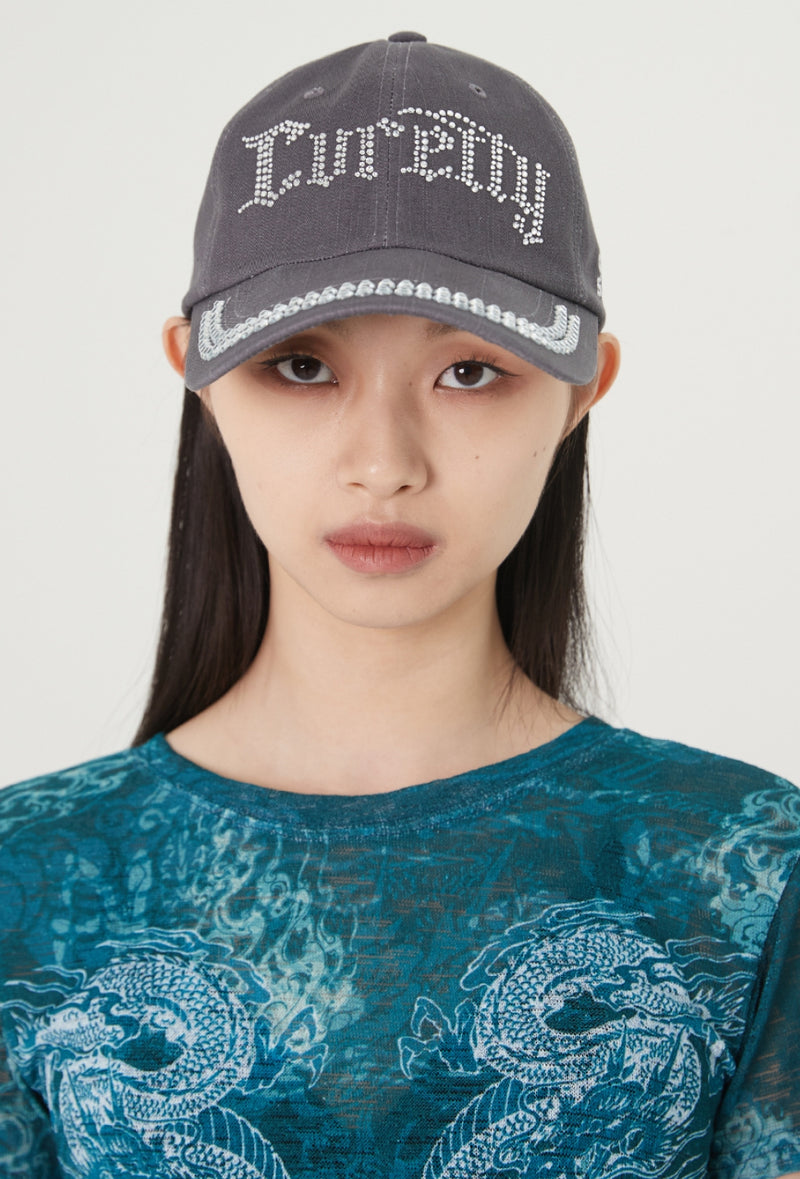 curetty (キュリティー) C RHINESTONE BALL CAP_CHARCOAL