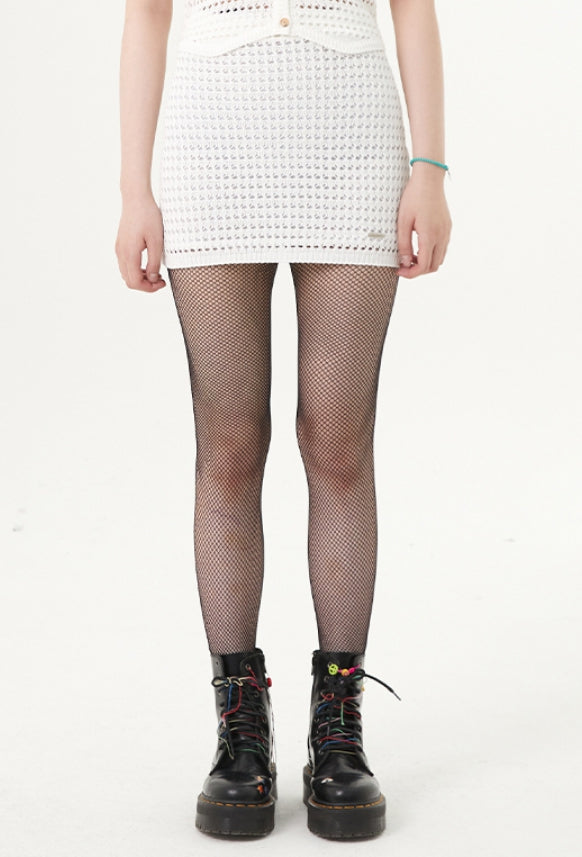 curetty (キュリティー)  C CROCHET KNIT SKIRT_WHITE