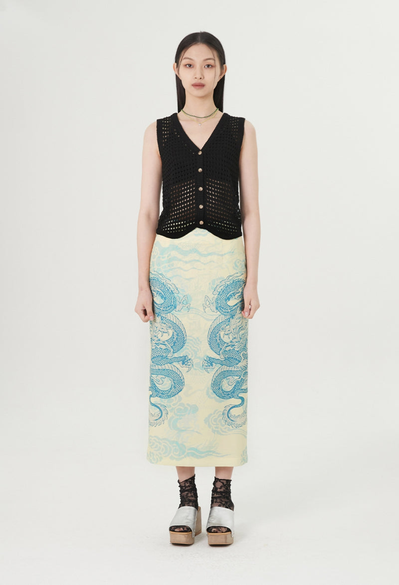 curetty (キュリティー)  C CROCHET KNIT VEST_BLACK