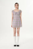 curetty (キュリティー)  C BACK POINT CHECKED DRESS_LIGHT VIOLET