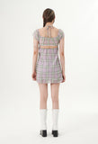 curetty (キュリティー)  C BACK POINT CHECKED DRESS_LIGHT VIOLET