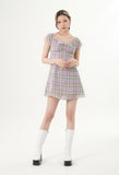 curetty (キュリティー)  C BACK POINT CHECKED DRESS_LIGHT VIOLET