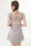 curetty (キュリティー)  C BACK POINT CHECKED DRESS_LIGHT VIOLET