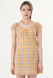 curetty (キュリティー)  C BACK POINT CHECKED DRESS_YELLOW