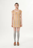 curetty (キュリティー)  C BACK POINT CHECKED DRESS_YELLOW