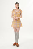 curetty (キュリティー)  C BACK POINT CHECKED DRESS_YELLOW