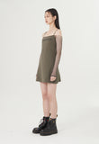 curetty (キュリティー) C RHINESTONE SLEEVELESS DRESS_KHAKI