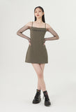 curetty (キュリティー) C RHINESTONE SLEEVELESS DRESS_KHAKI